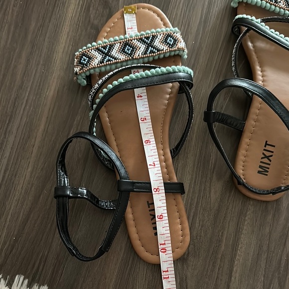 Mix No. 6 Black and Mint Beaded Sandals - Picture 2 of 2